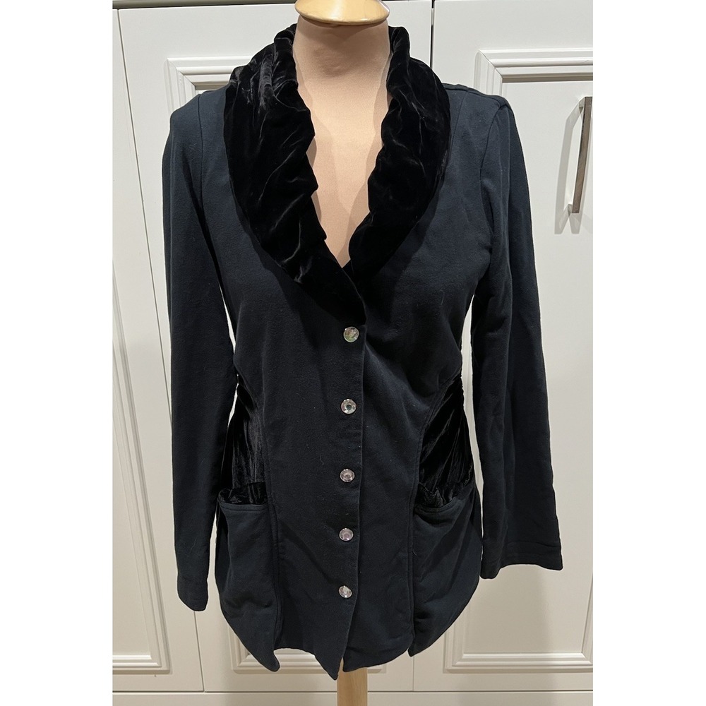 Testimony Los Angeles Black Jacket‎ Size Medium Velvet Victorian Whimsigoth Goth